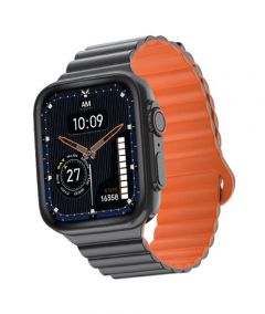 Dany Mark Pro Smartwatch Silicon Strap-Black Orange - On Installments - IS-0240